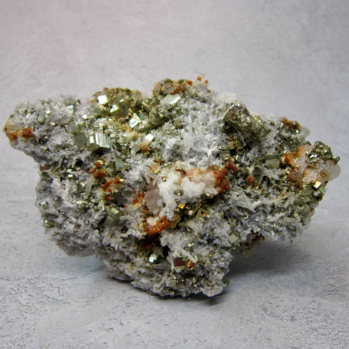 Pyrite with Clear Quartz Chunk