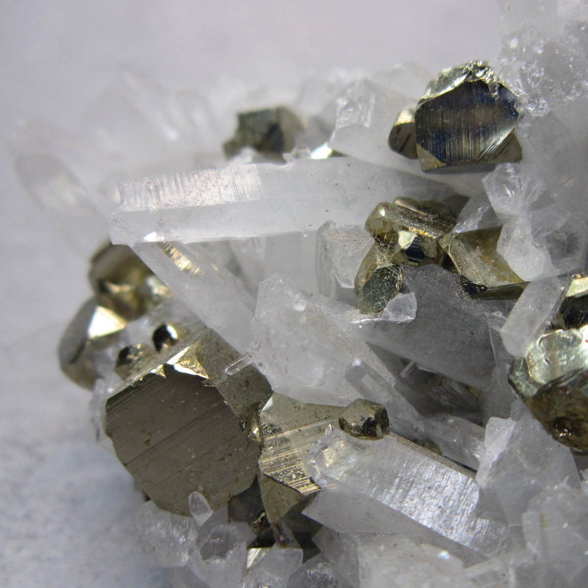 Pyrite with Clear Quartz Chunk