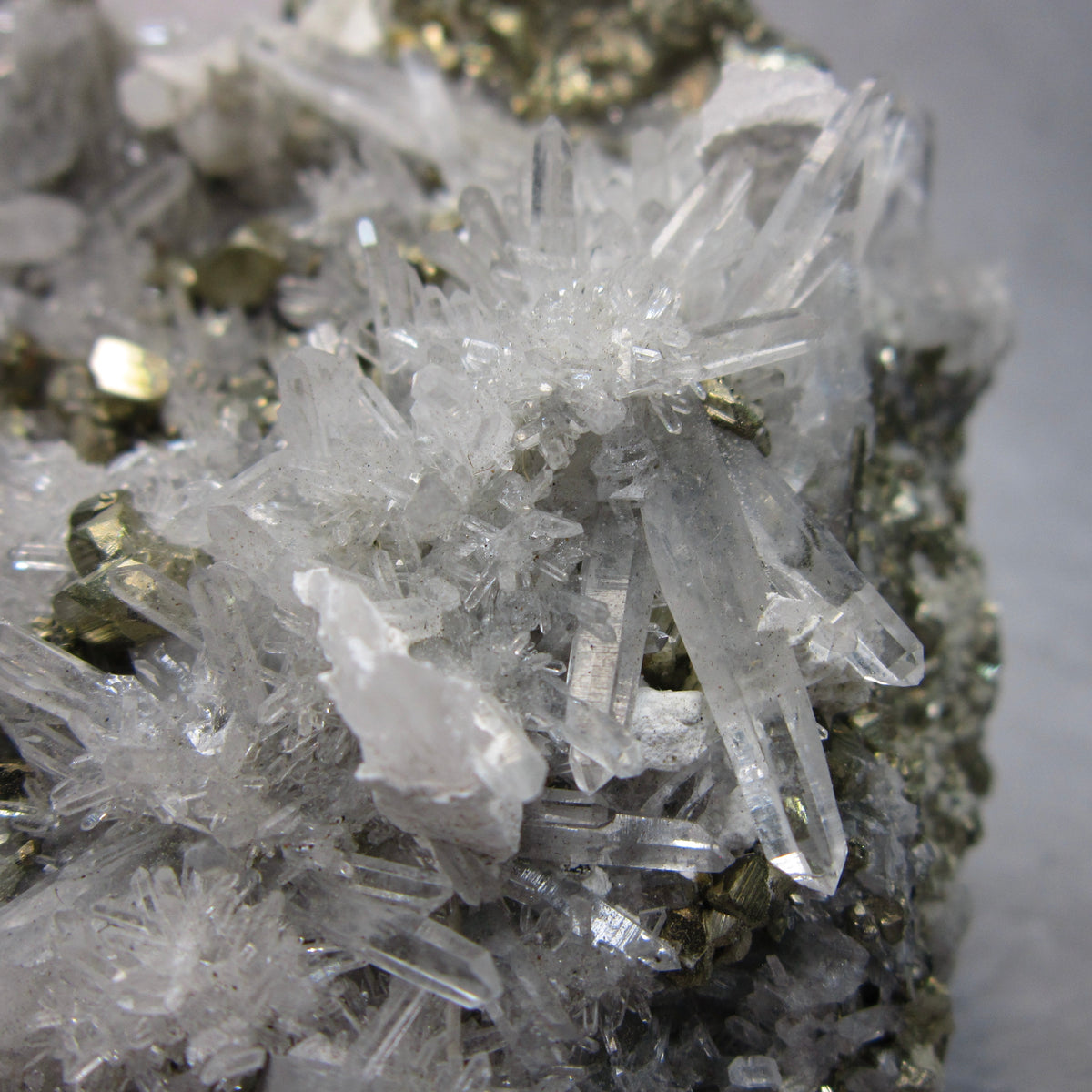 Pyrite with Clear Quartz Chunk