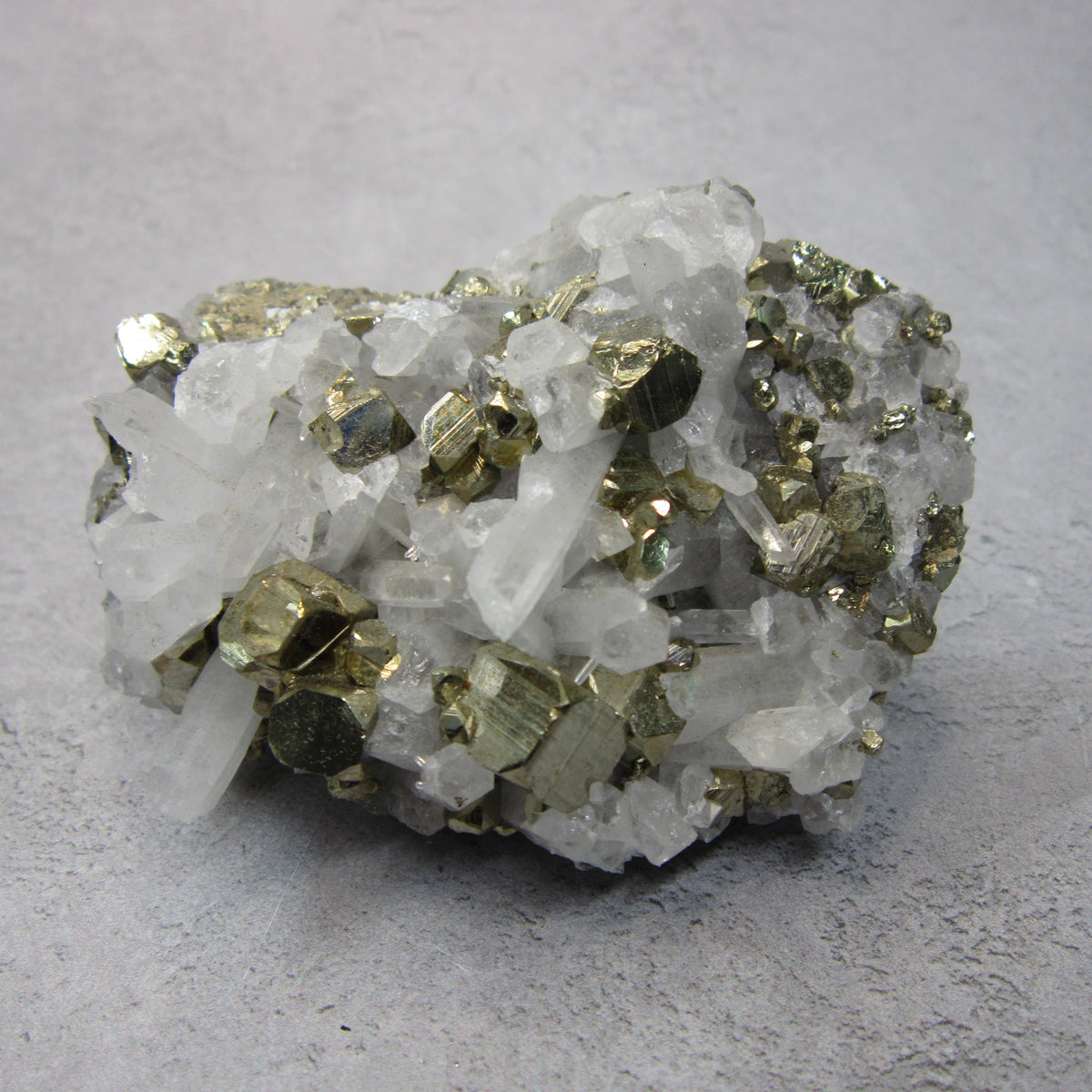 Pyrite with Clear Quartz Chunk