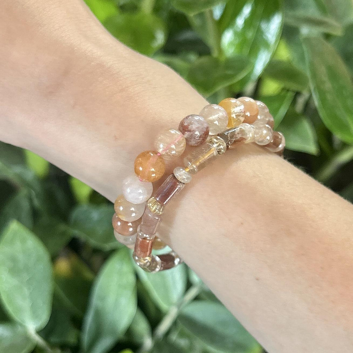 Red Rutilated Quartz Crystal Bracelet