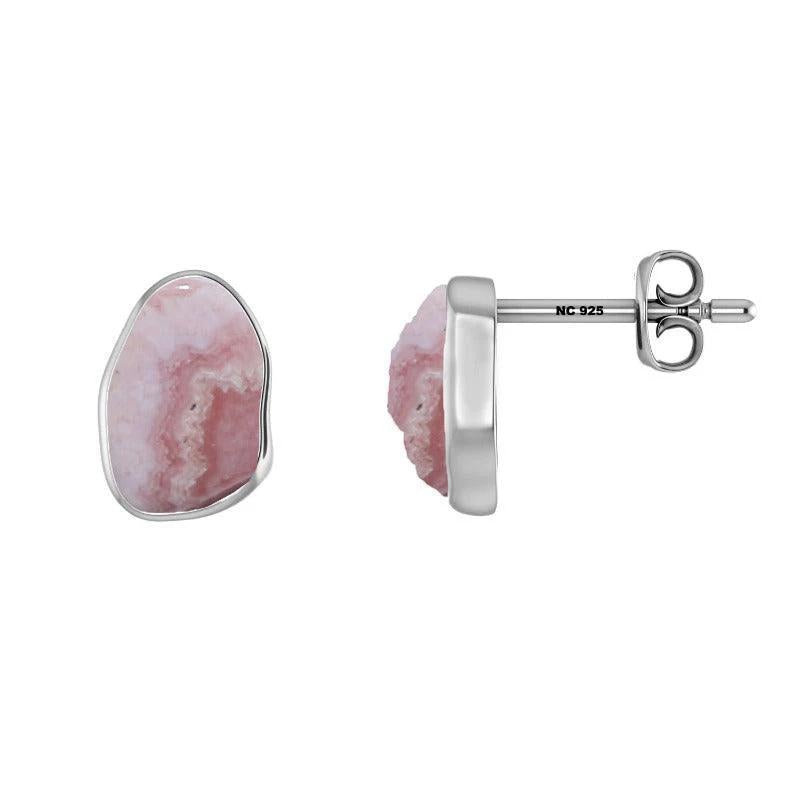 Rhodochrosite Sterling Silver Stud Earrings