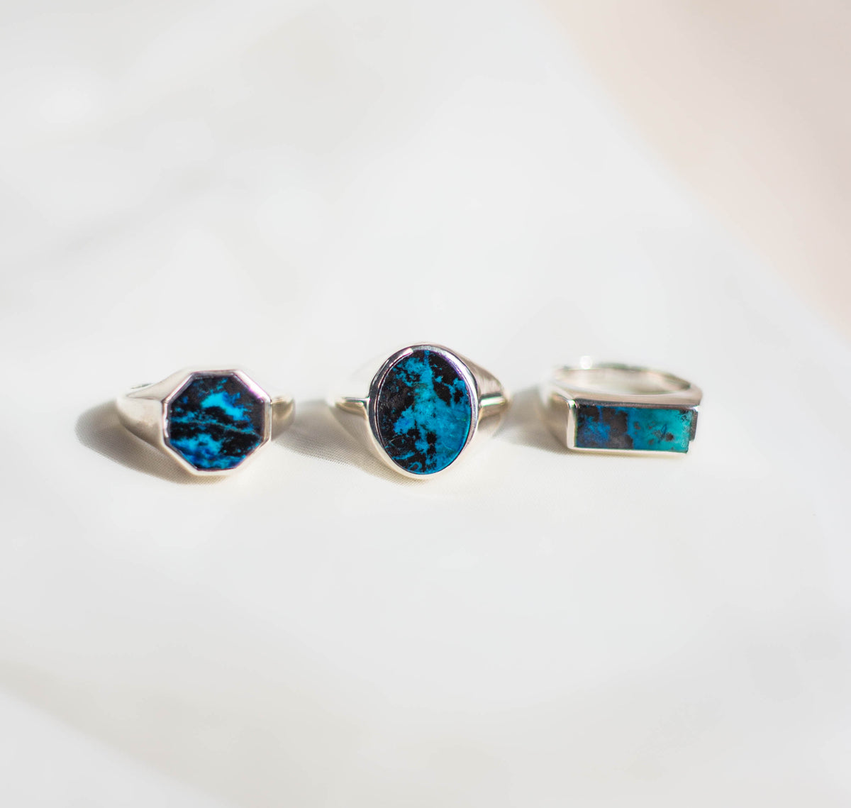 Shattuckite Men's Sterling Silver Ring