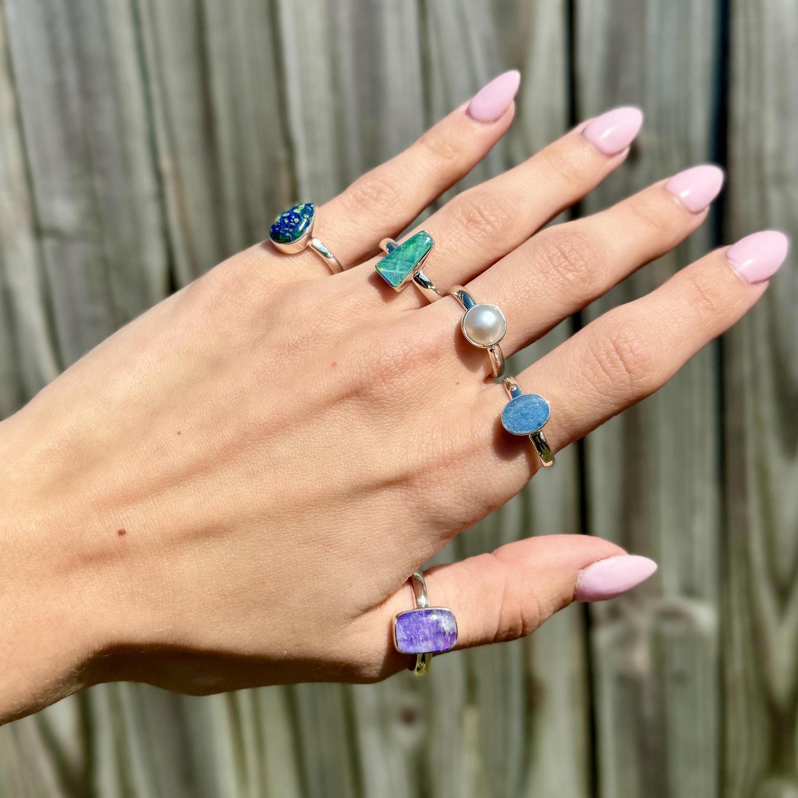 Sterling Silver Bezel Ring Medium Stone