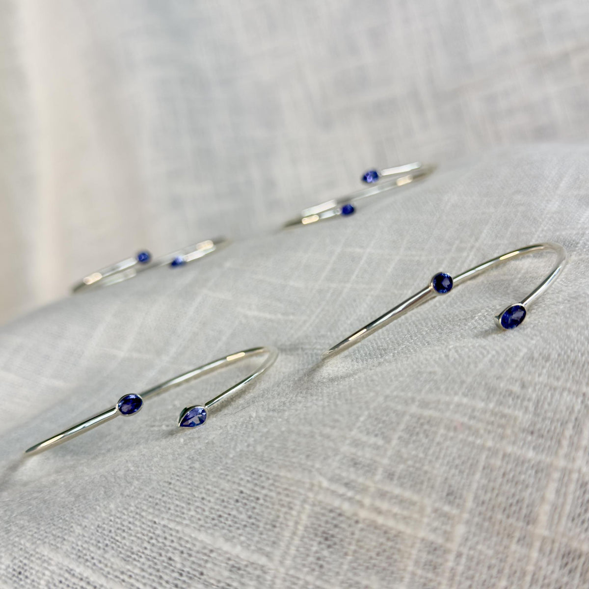 Sterling Silver Crystal Cuff Bracelet