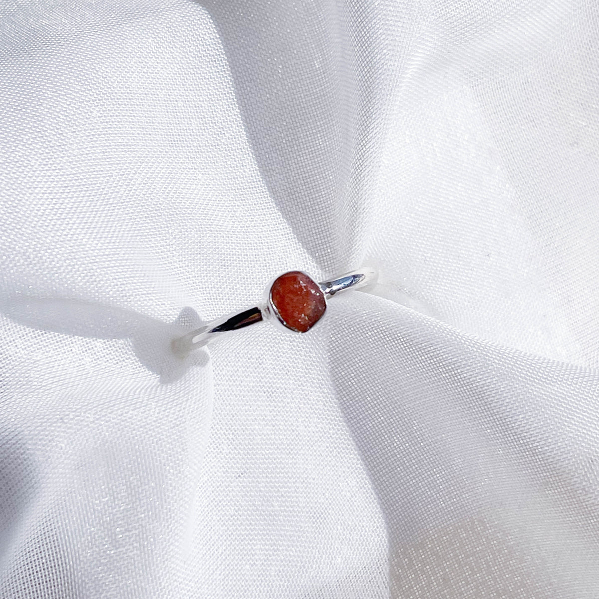 Sunstone Rough Crystal Stackable Ring