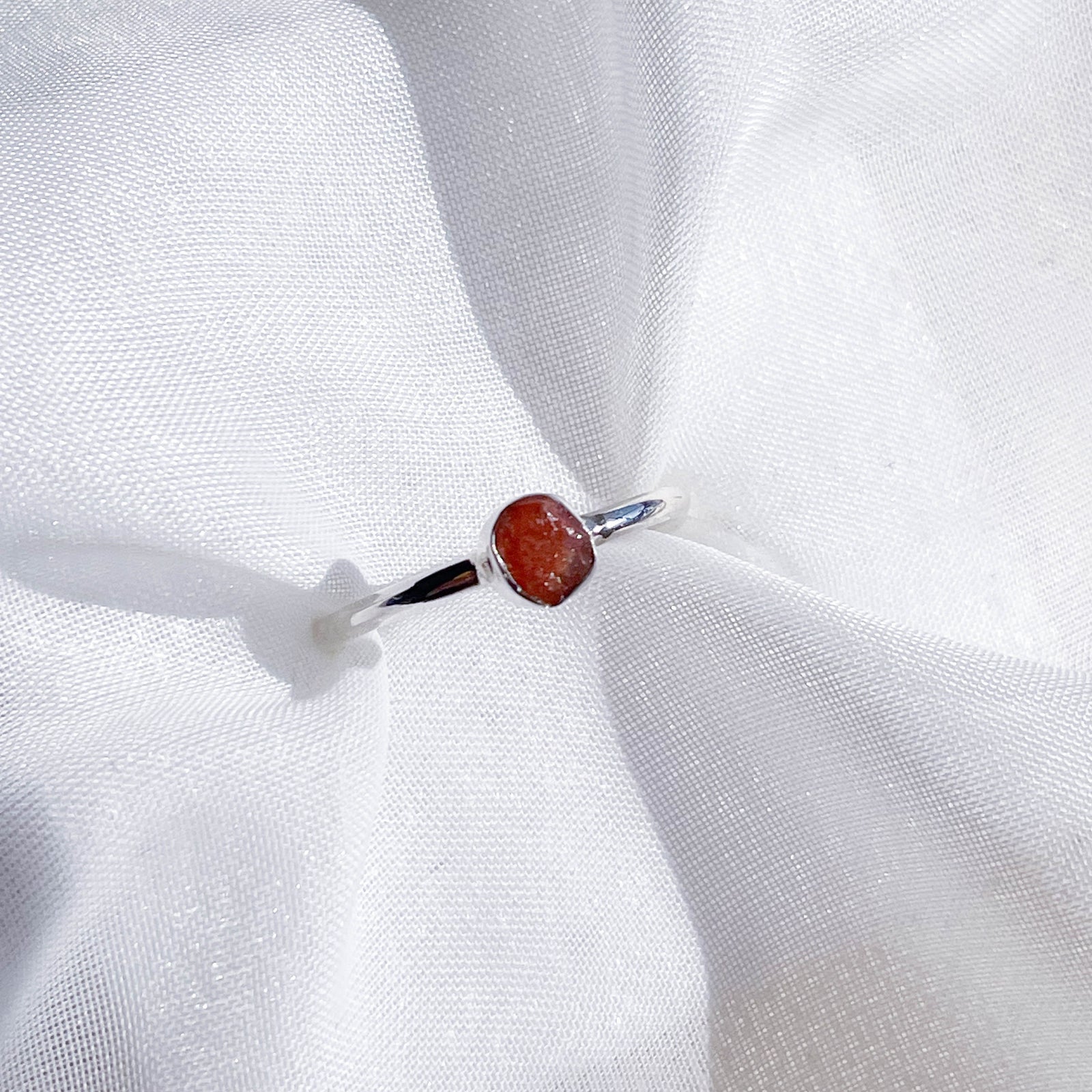 Sunstone Rough Crystal Stackable Ring