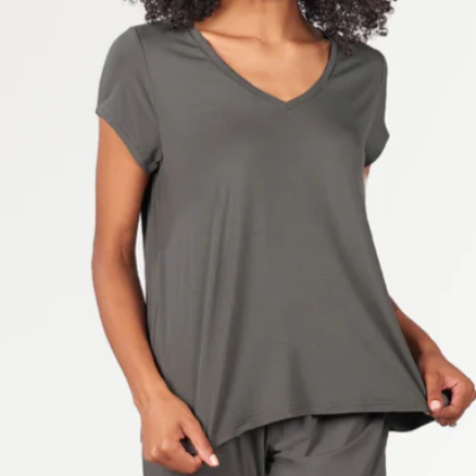 XBamboo Classic V-Neck Tee Shirt Earl Grey