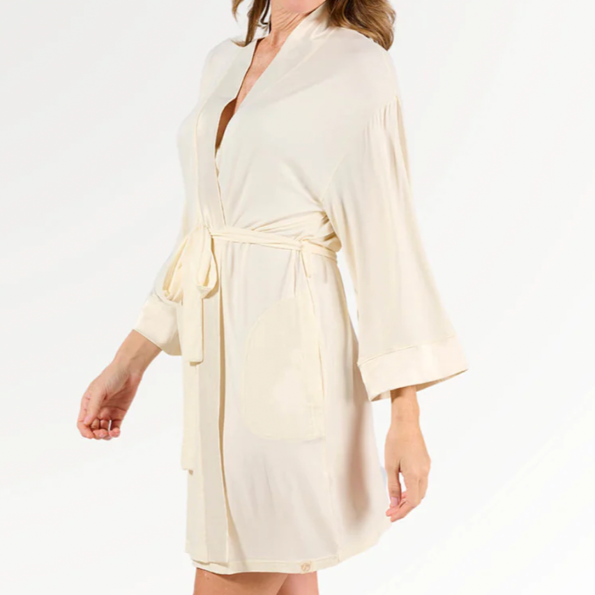 XBamboo Kimono Robe - Ivory