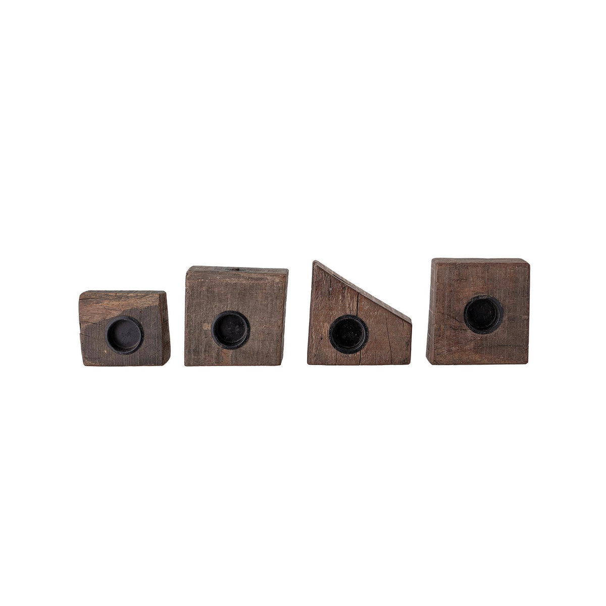 4" Square Found Wood Tea Light Holder