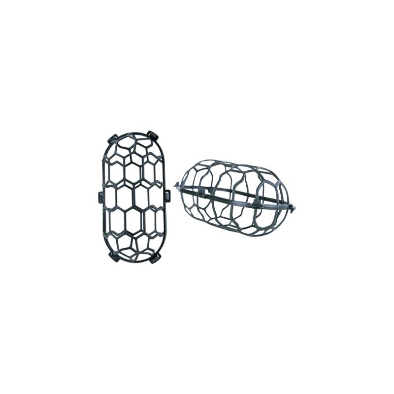 Two 6" Egg Green bouquet mechanics by Syndicate Sales, Inc., shown from different angles. Black metal wire with a honeycomb pattern—perfect for bridal or floral arrangements against a white background.