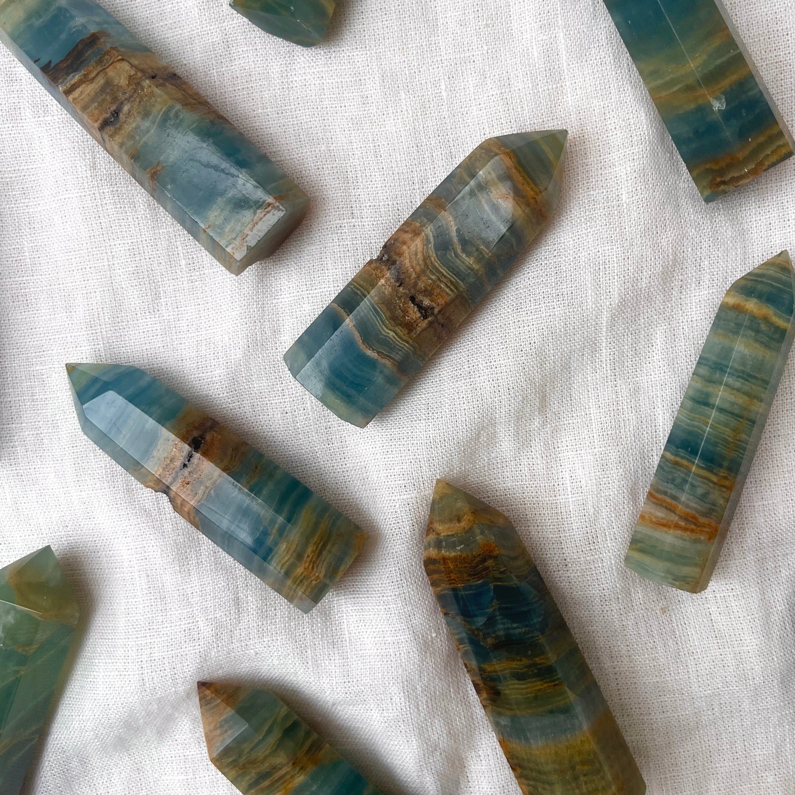 Aquatine Lemurian Calcite Tower Intuitively Chosen