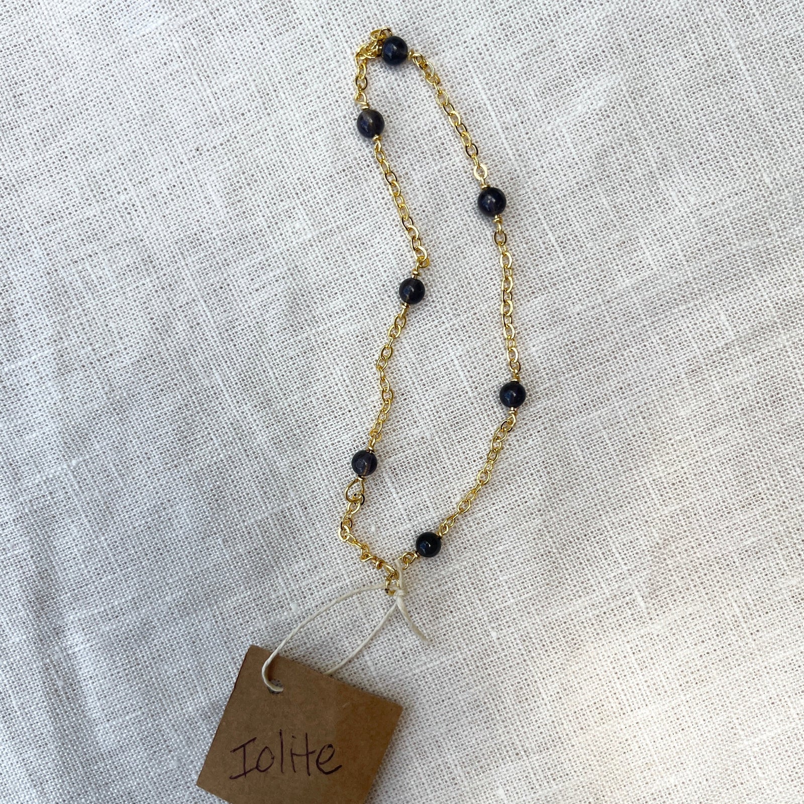 Iolite Gold Plated Anklet