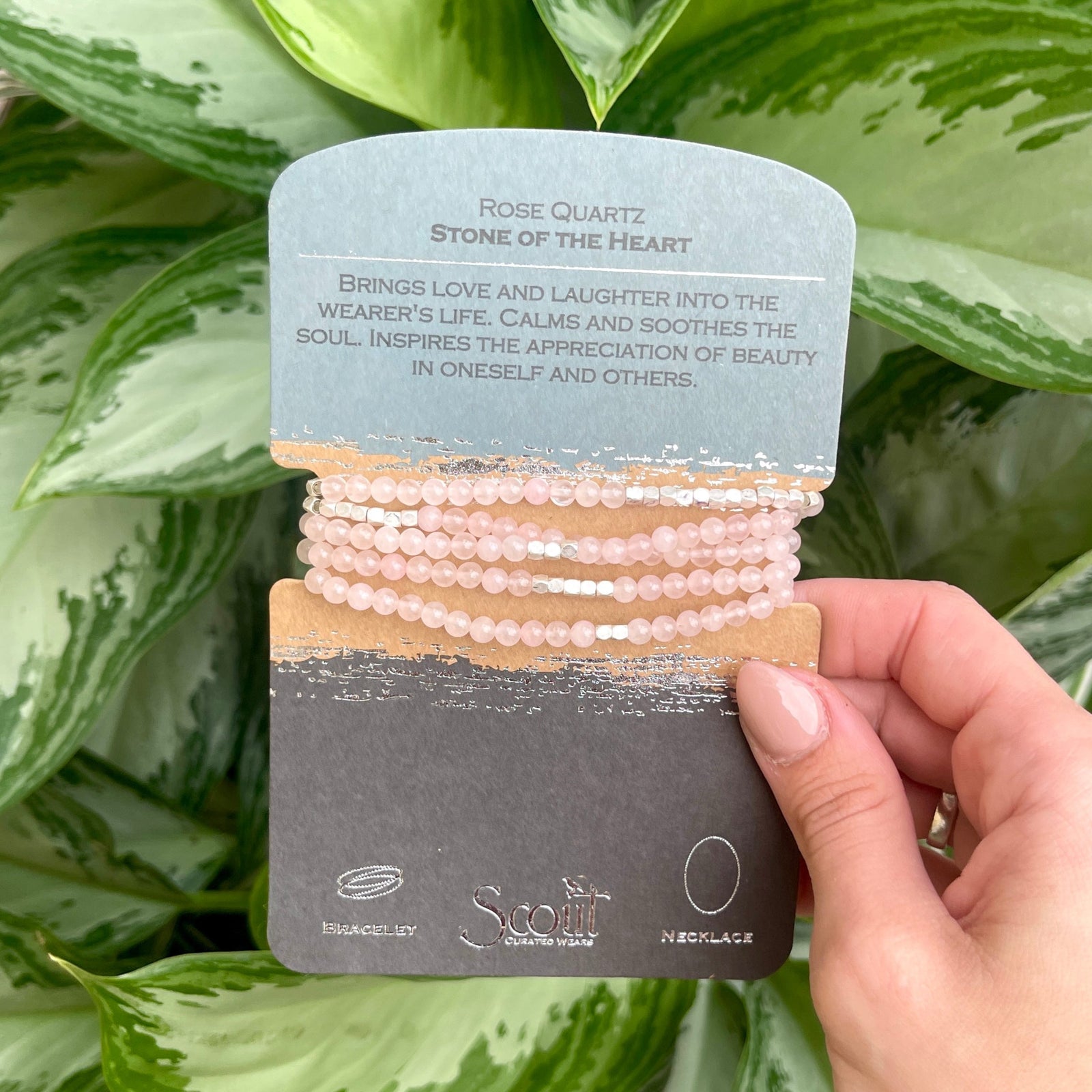 Rose Quartz Wrap Bracelet & Necklace