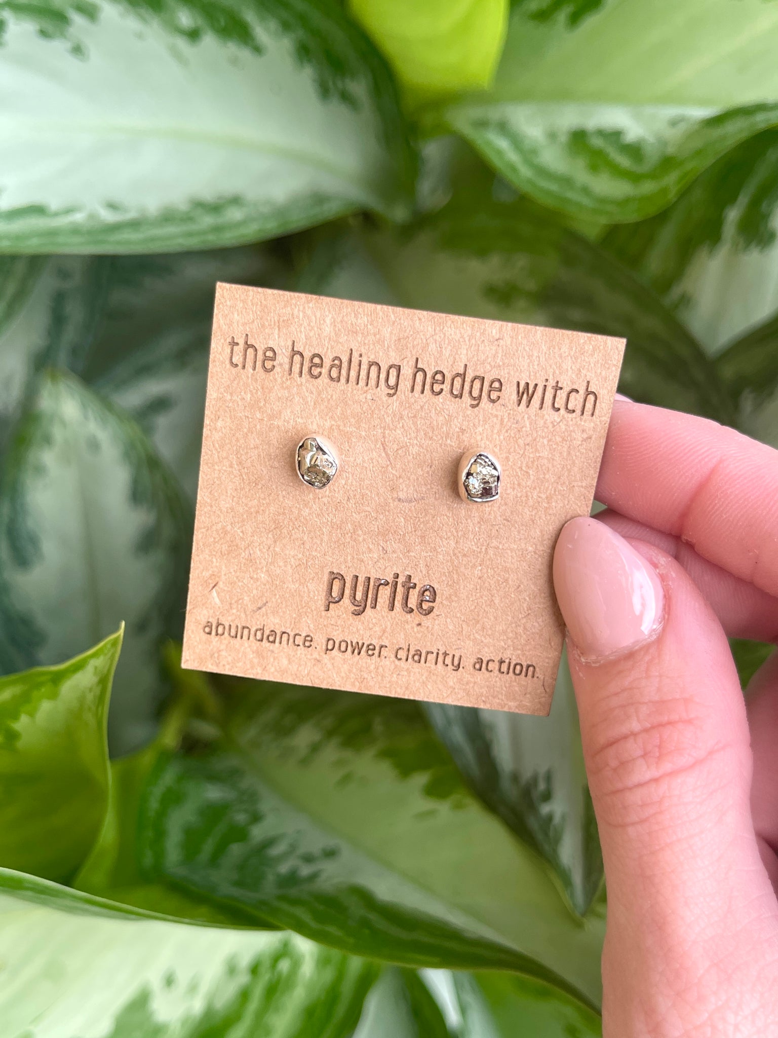 Pyrite Sterling Silver Stud Earrings