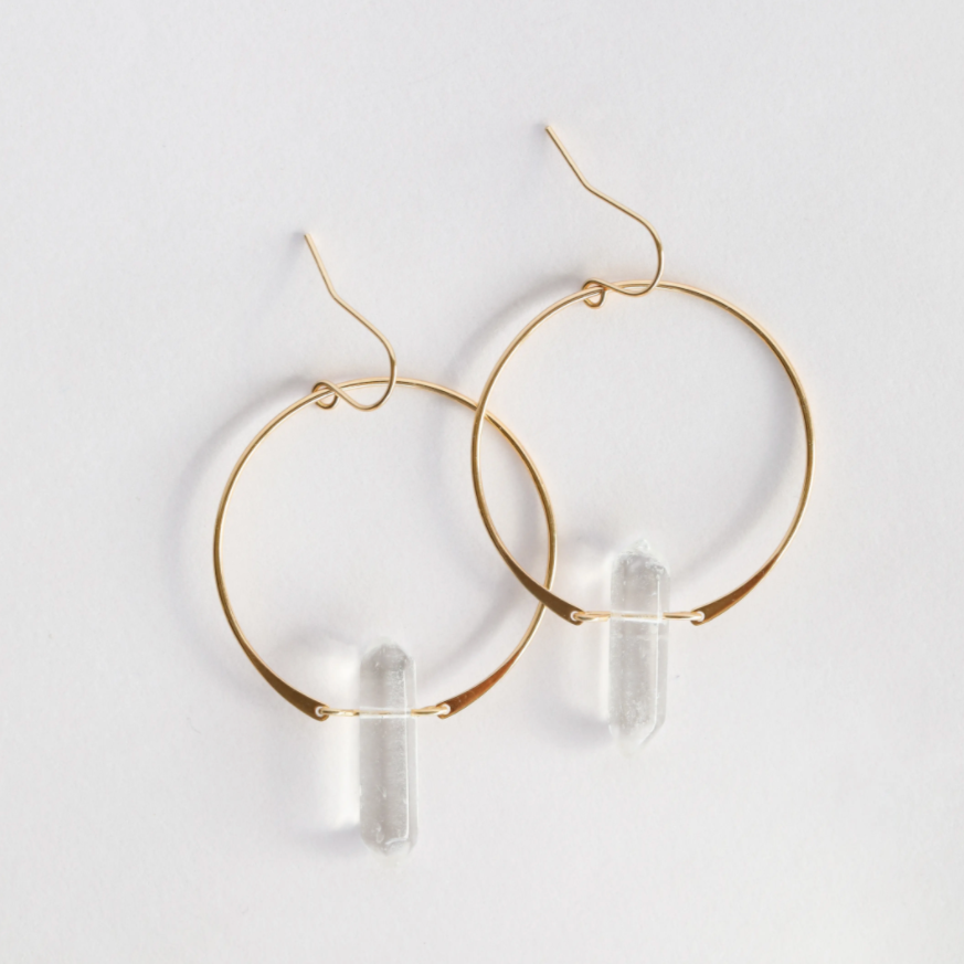 JaxKelly Gemstone Hoop Earring