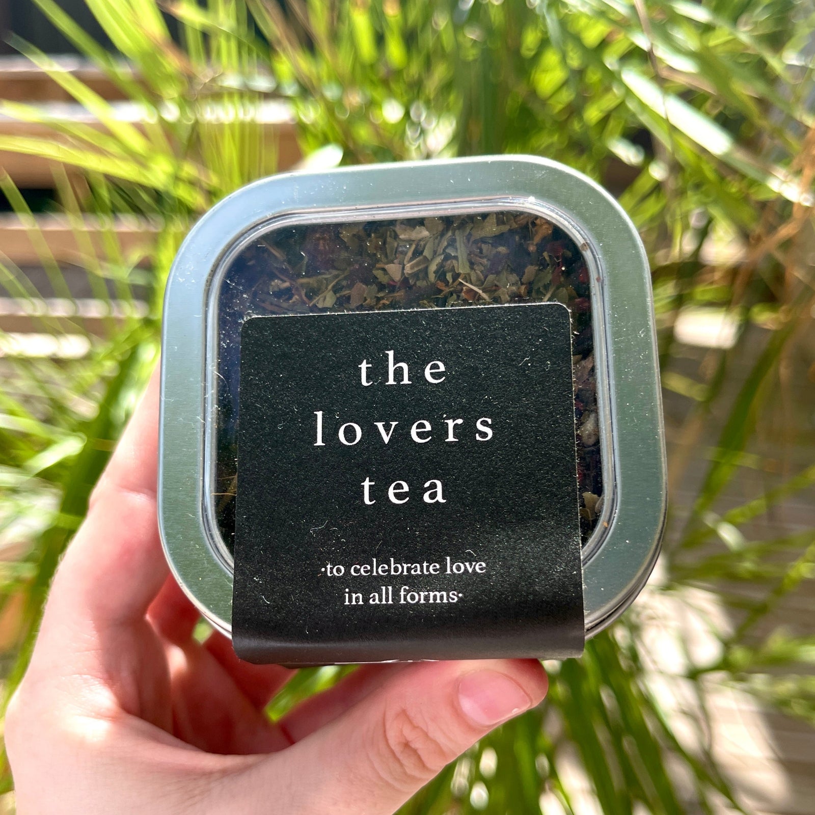 The Lovers Tea Ingredients: hawthorn leaf and flower, tulsi, hibiscus, schisandra berry, &amp; rose hips. You will receive approximately 2.5 oz net wt.