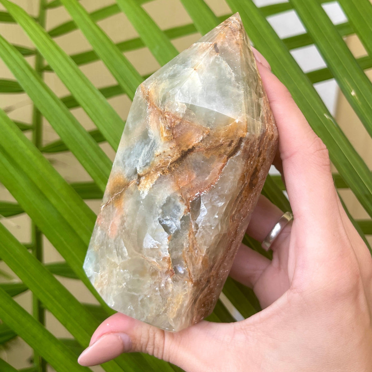 Aquatine Lemurian Calcite Large Towers