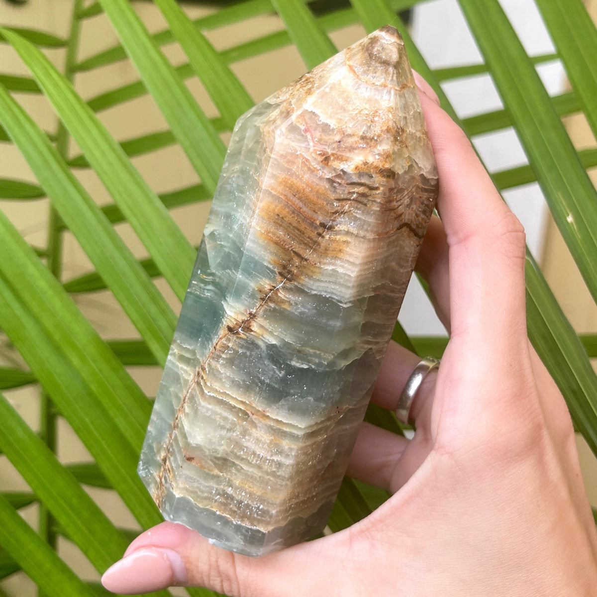 Aquatine Lemurian Calcite Large Towers