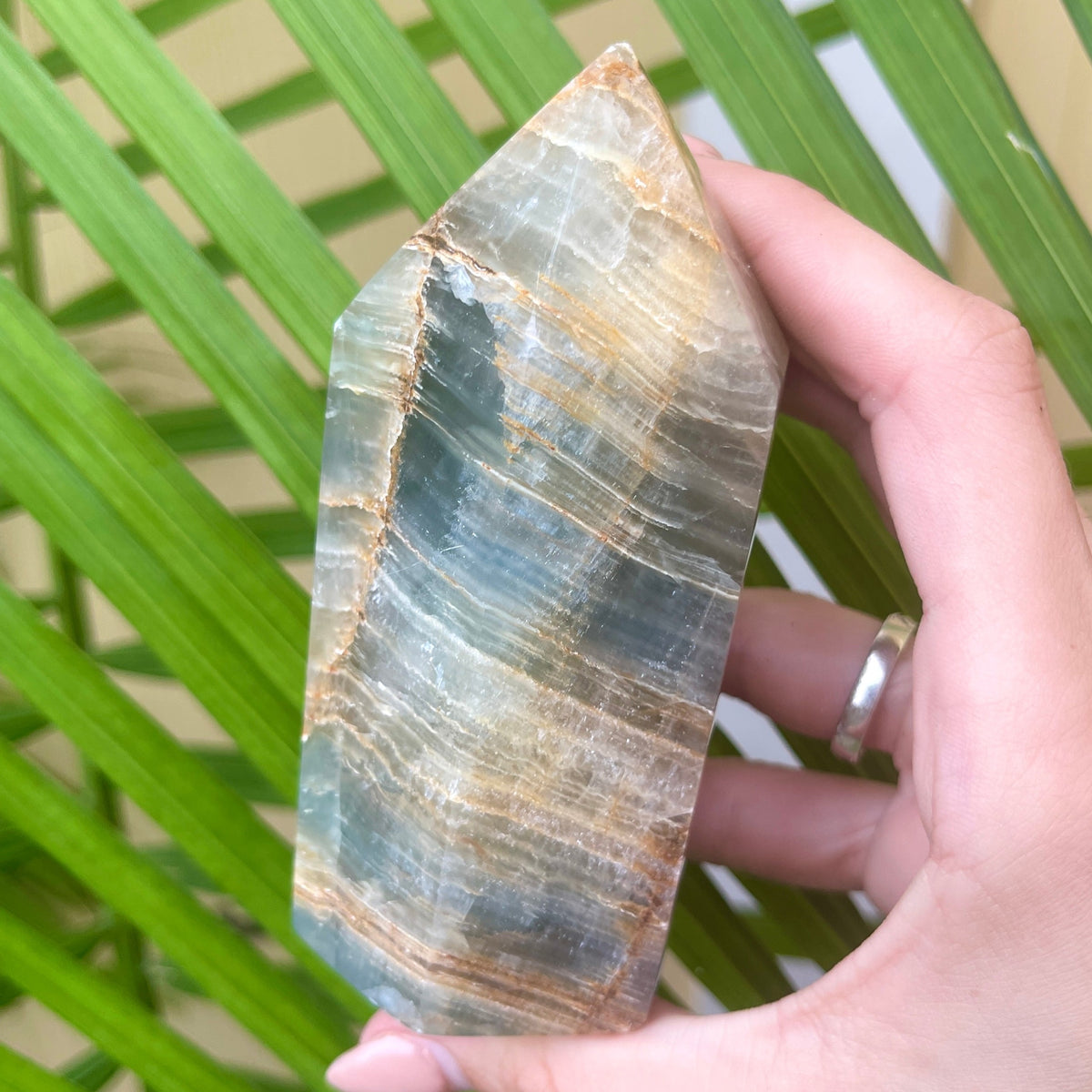 Aquatine Lemurian Calcite Large Towers