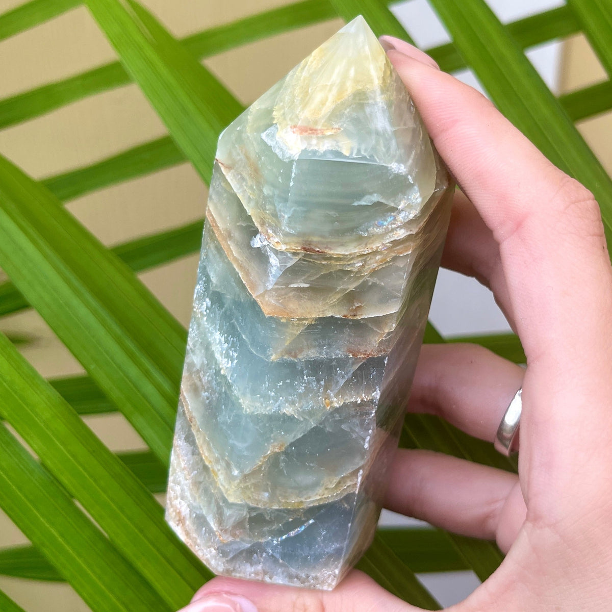 Aquatine Lemurian Calcite Large Towers