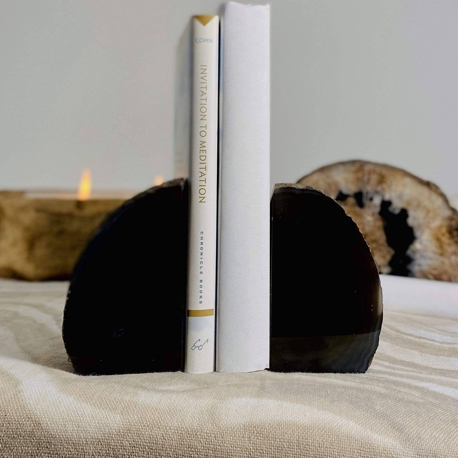 Black Agate Bookend Pair