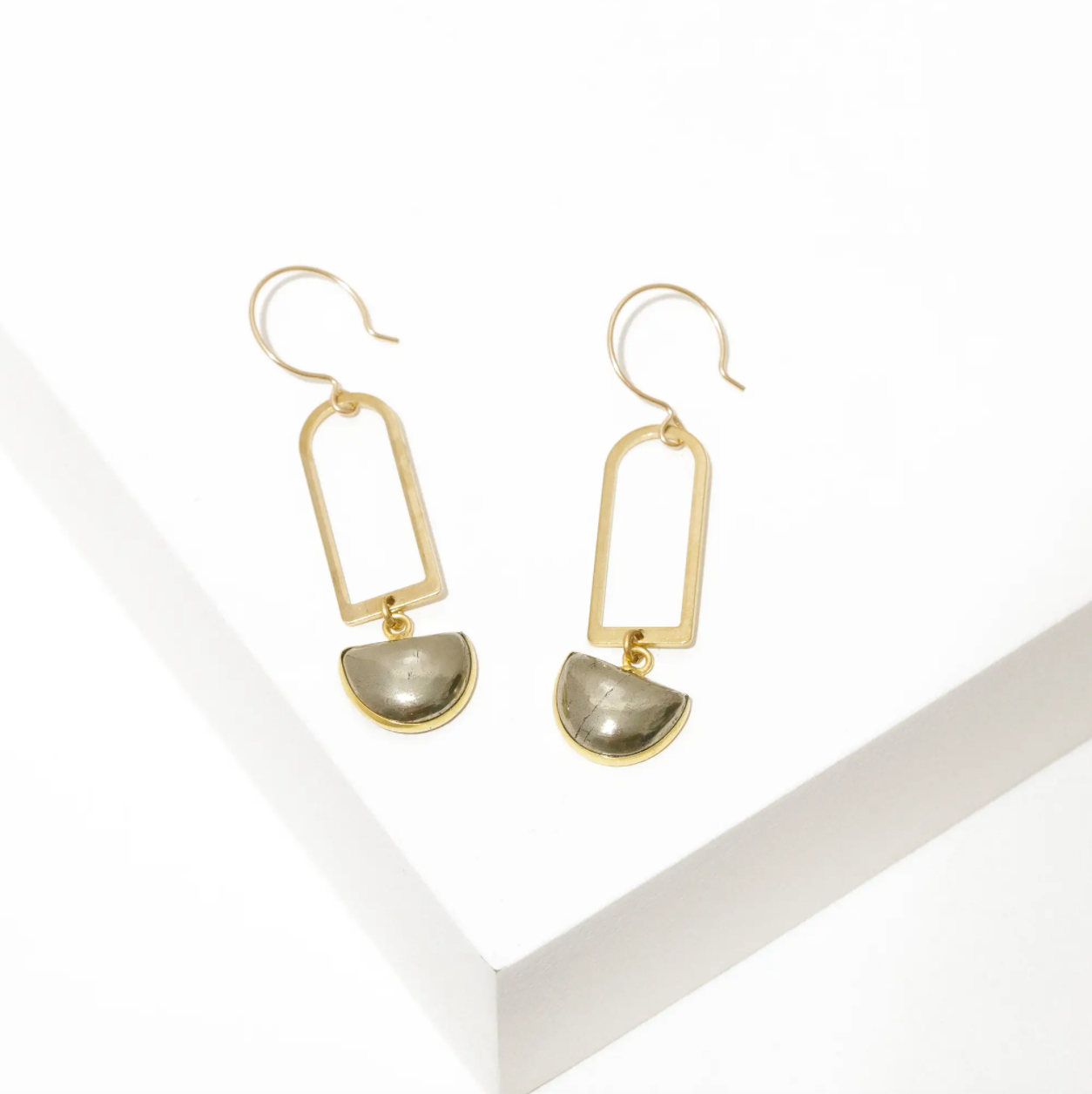 Casablanca Earrings: Pyrite