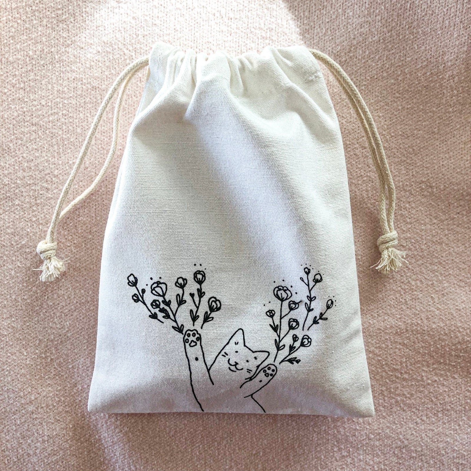 Flower Beans Cotton Tarot Storage Pouch