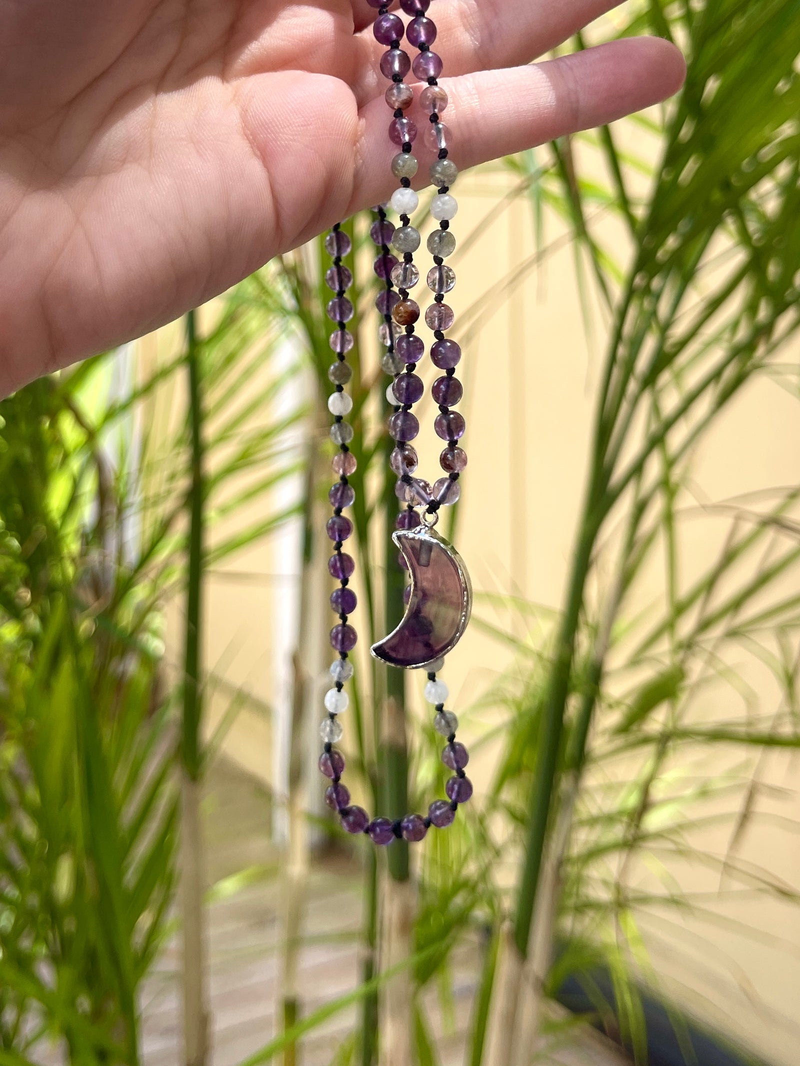 Fluorite Moon Mala