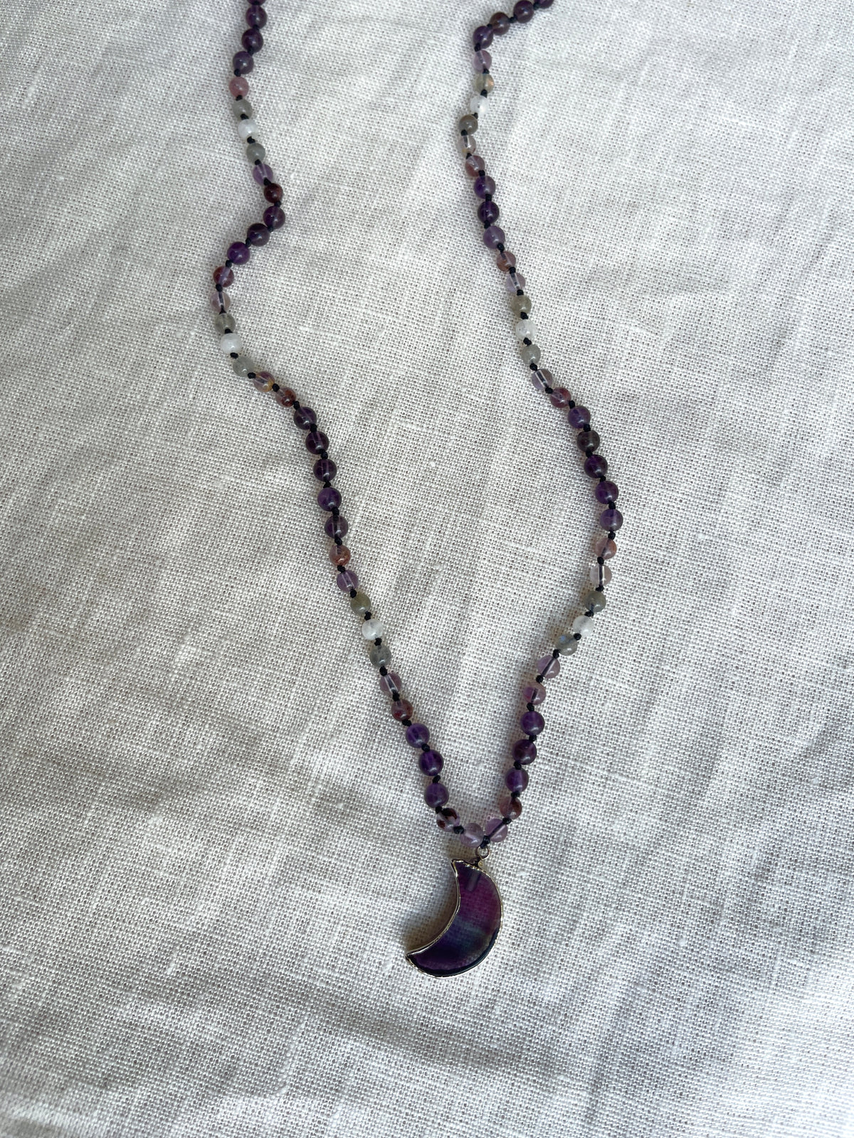 Fluorite Moon Mala