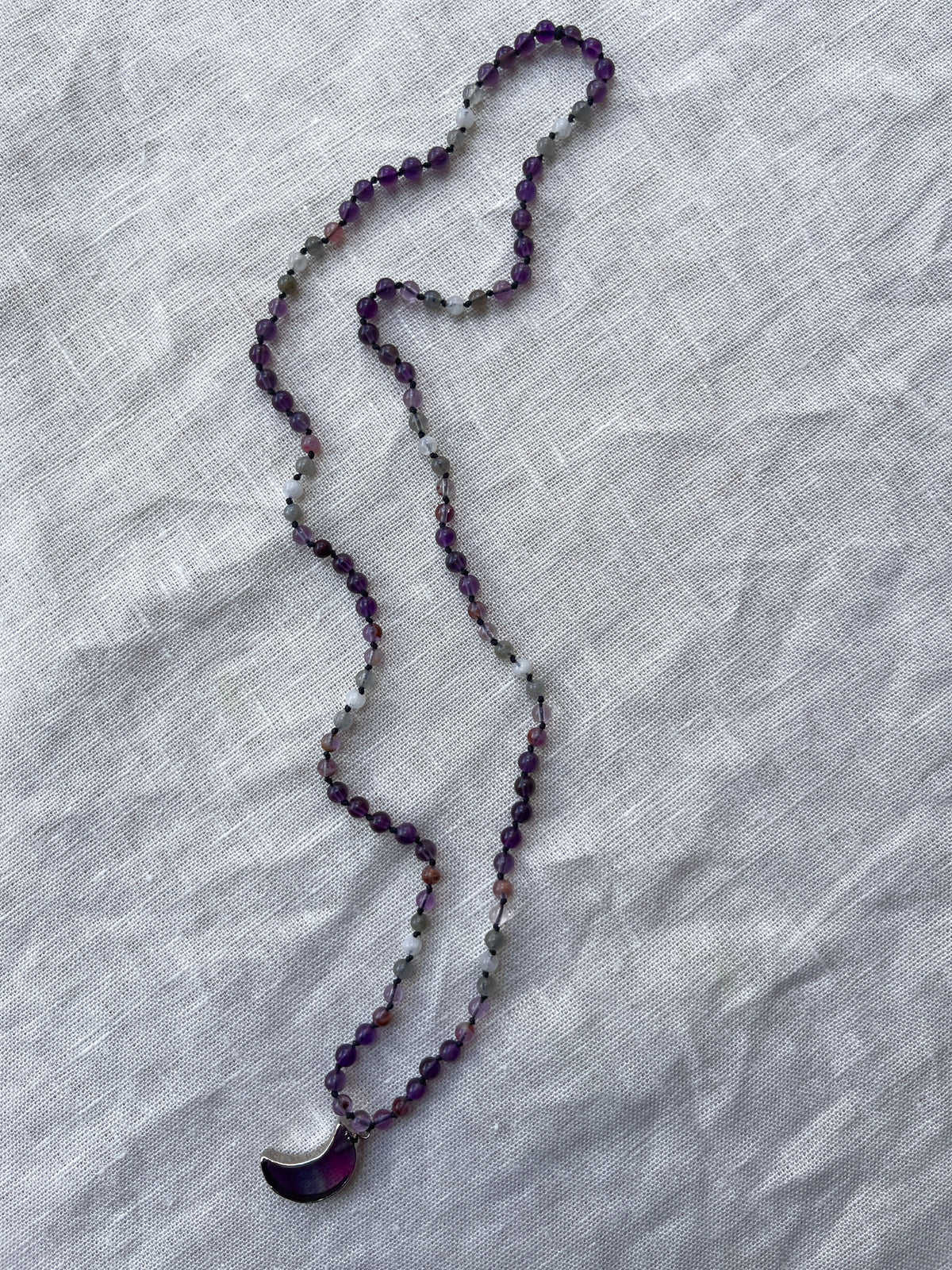 Fluorite Moon Mala
