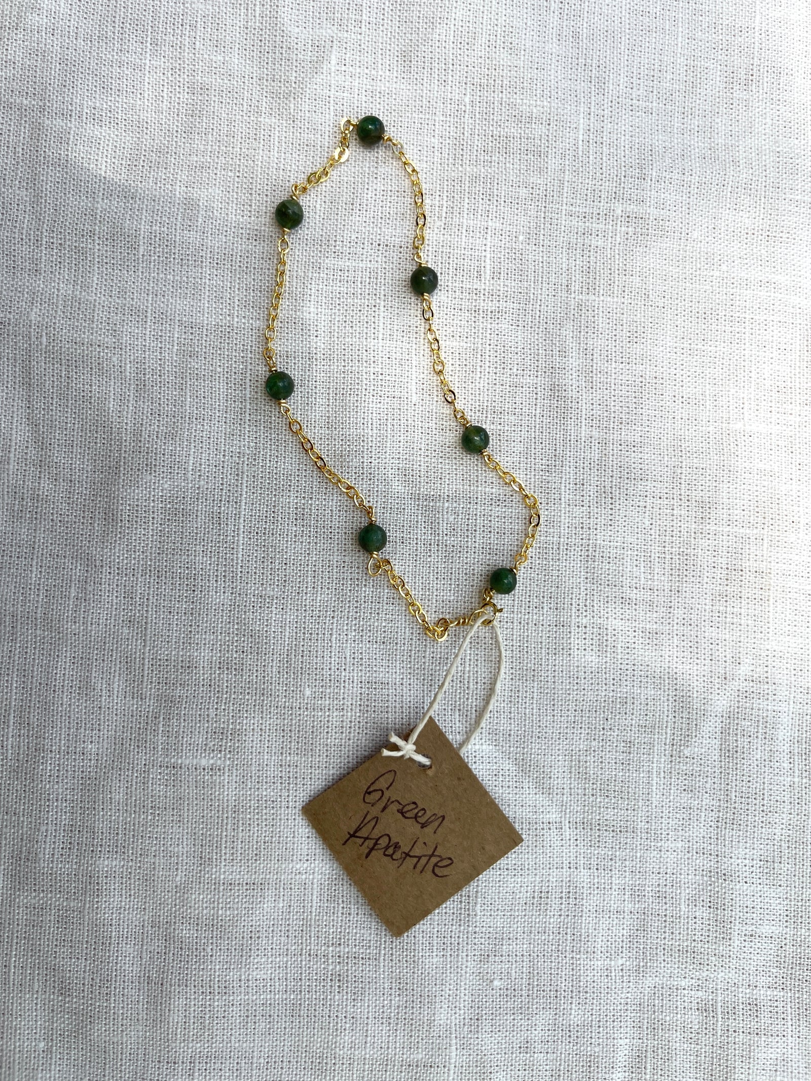 Green Apatite Gold Plate Anklet