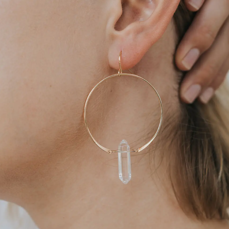 JaxKelly Gemstone Hoop Earring