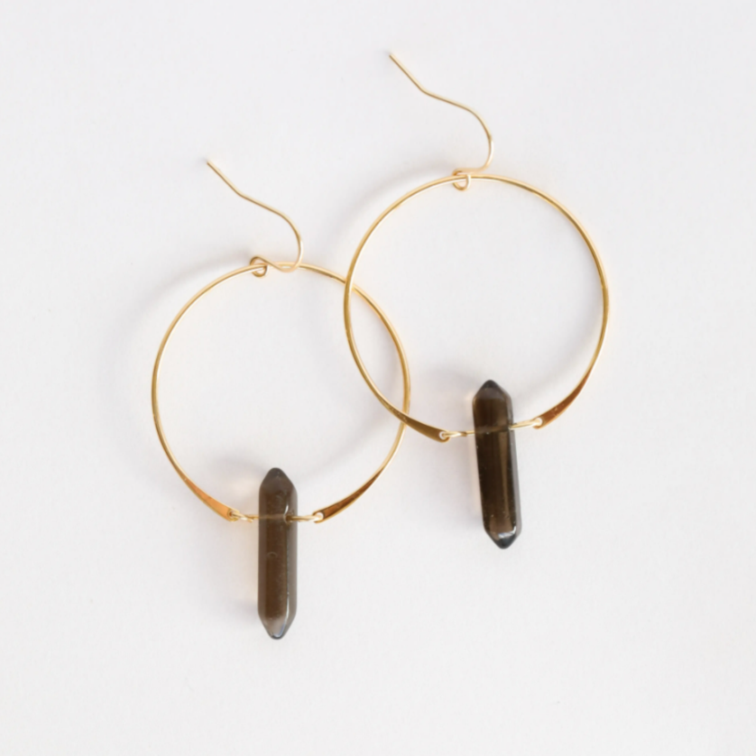 JaxKelly Gemstone Hoop Earring