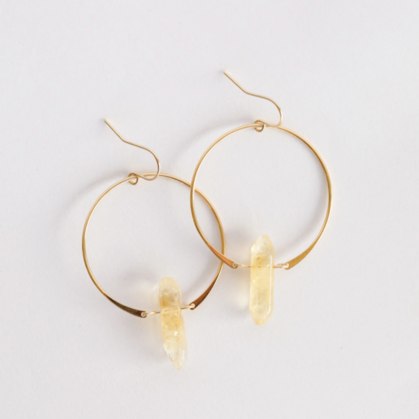 JaxKelly Gemstone Hoop Earring