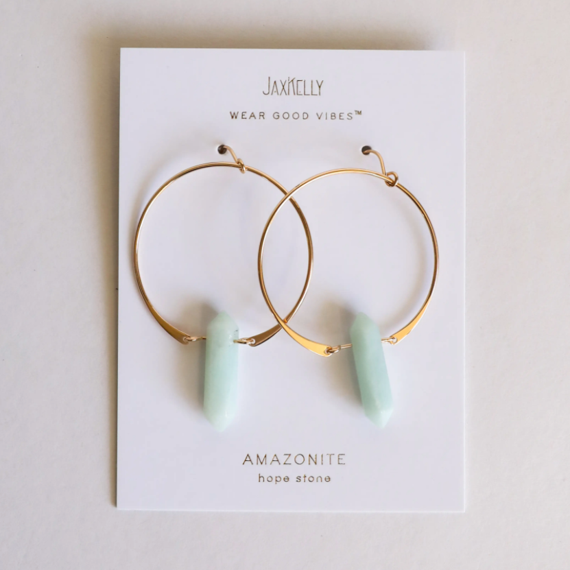 JaxKelly Gemstone Hoop Earring