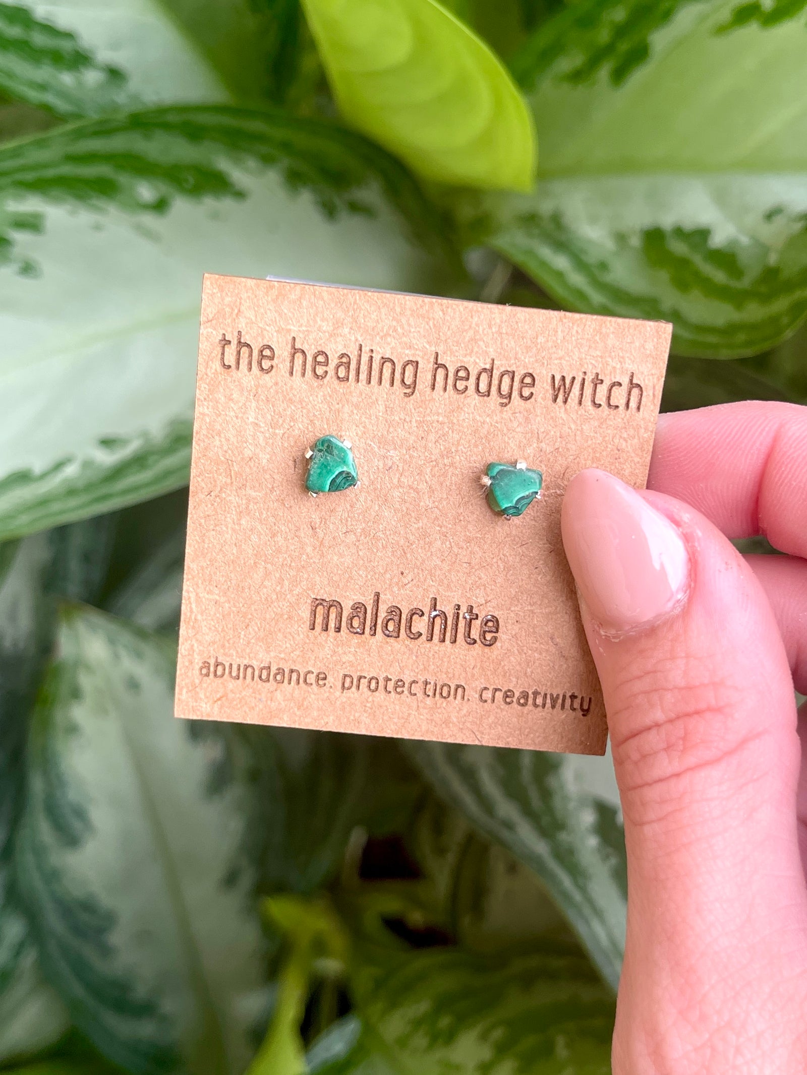 Malachite Sterling Silver Stud Earrings