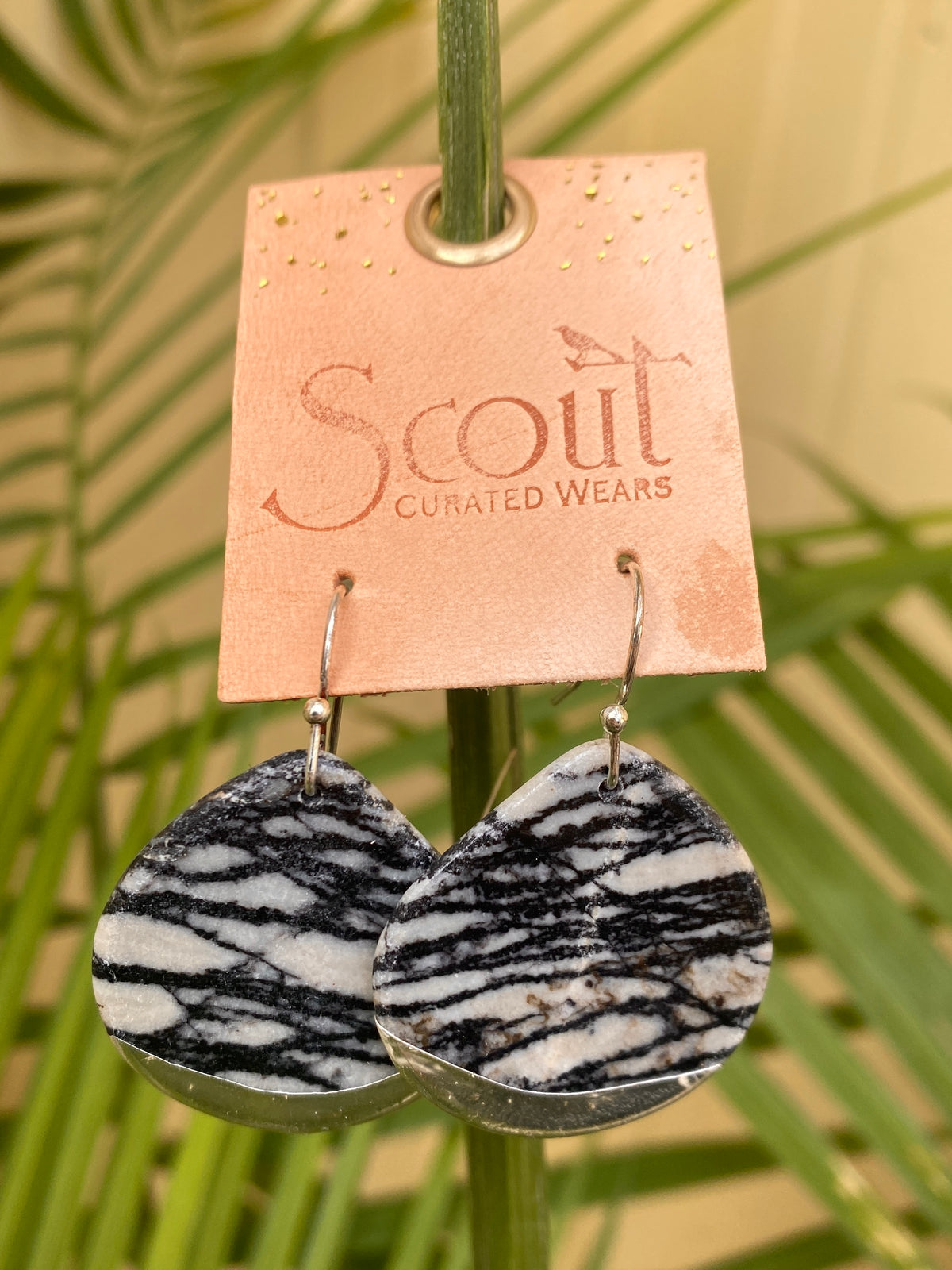 Picasso Jasper Silver Dipped Teardrop Earring