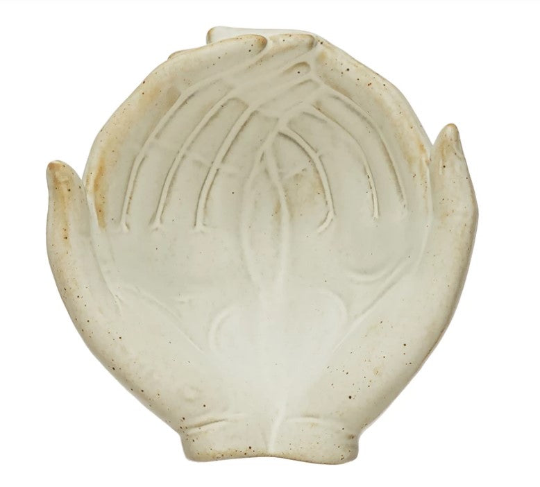 Stoneware Hands Bowl - White