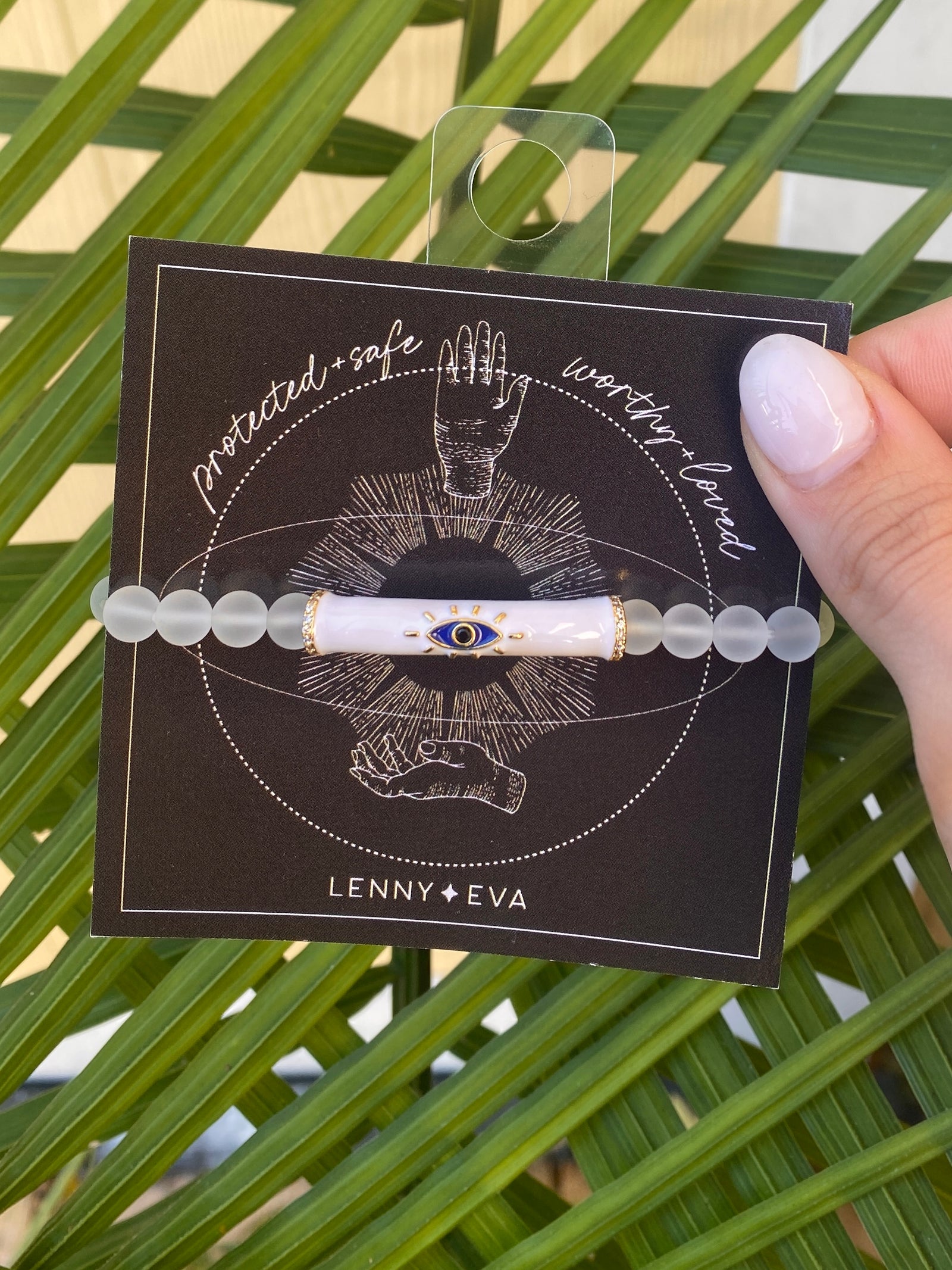 White Eye Celestial Bar Bracelet